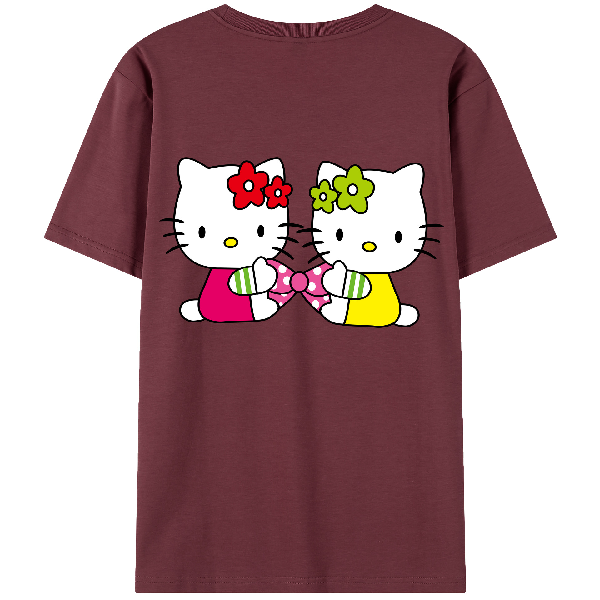 （画像用） Hello Kitty ハローキティ 綿100％半袖Tシャツ（背面プリント）